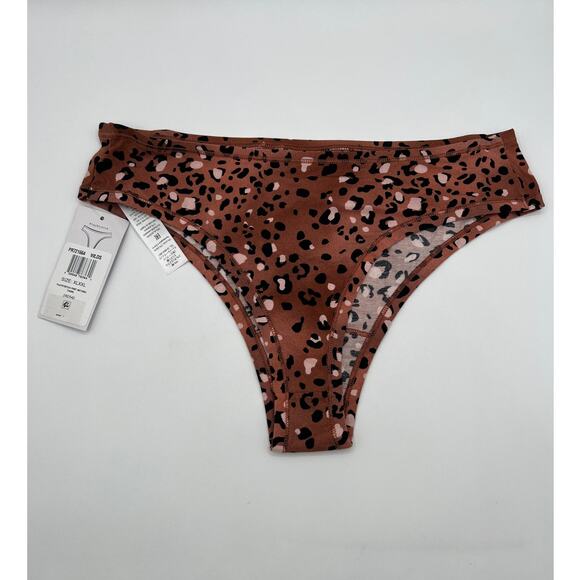 HANKY PANKY XL-XXLRGE PLAYSTRETCH PRINT NATURAL RISE THONG WILD SPOTS BROWN NWT - Picture 5 of 9
